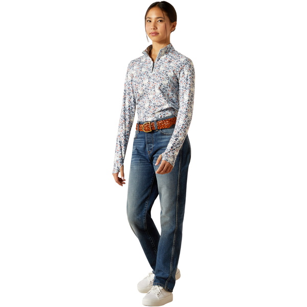 2025 Ariat Junior Lowell 3.0 1/4 Zip Sous-couche Baselayer 10062638 - Posey Pony Print